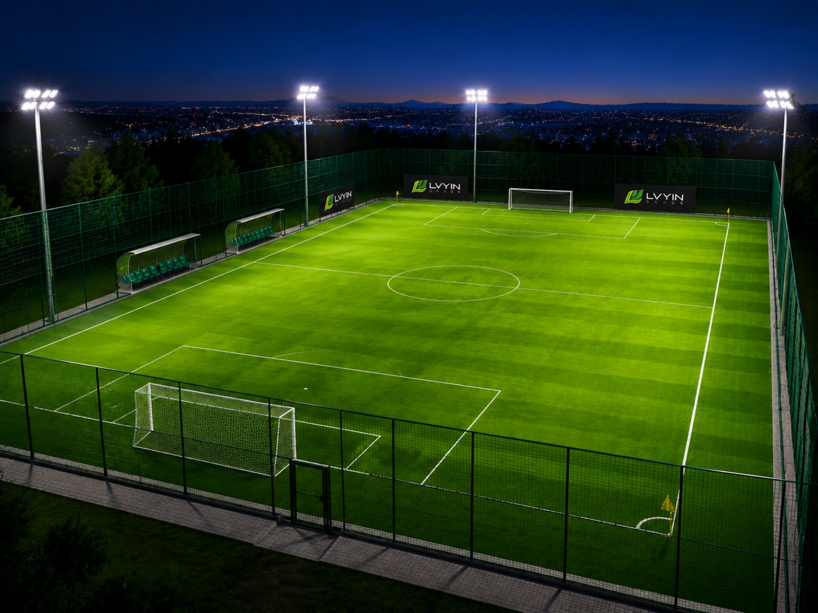 lvyin-professional-non-Infill-football-artificial-turf-soccer-project-concept